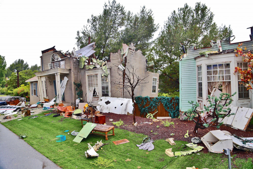 house damaged by weather