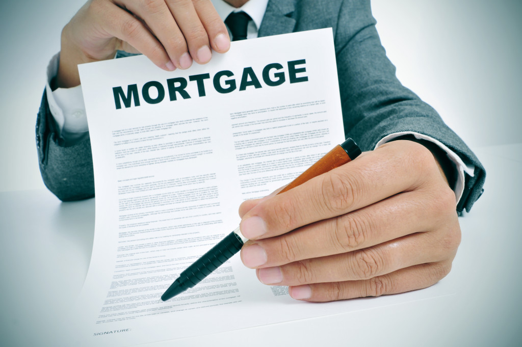 Mortgage document with pen