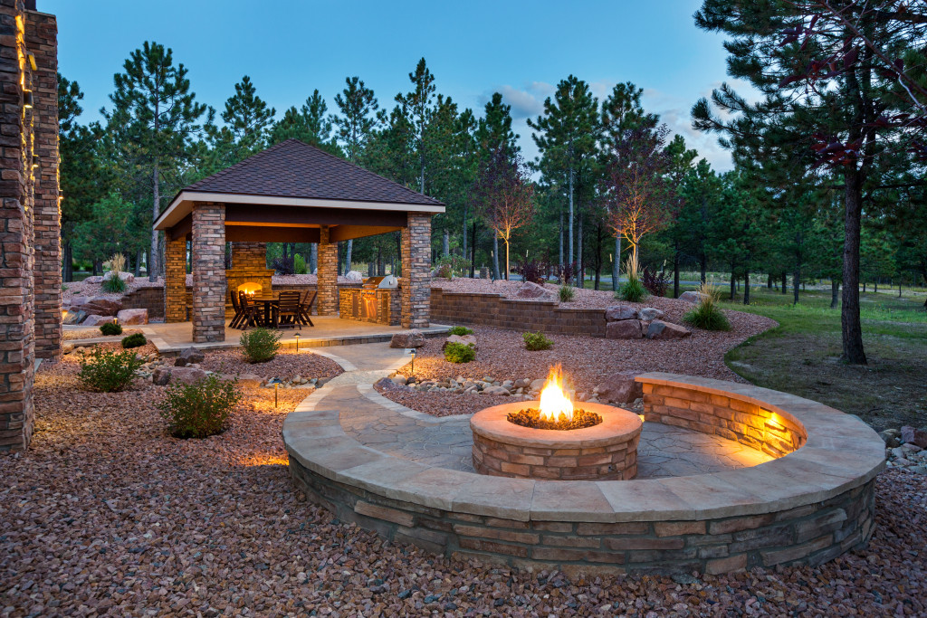 outside area with fire pits
