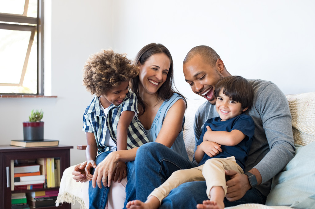 happy family at home