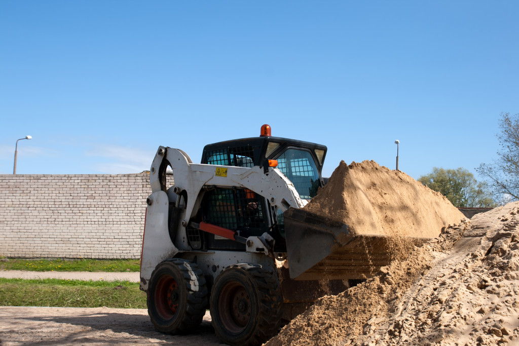 a bobcat truck in action