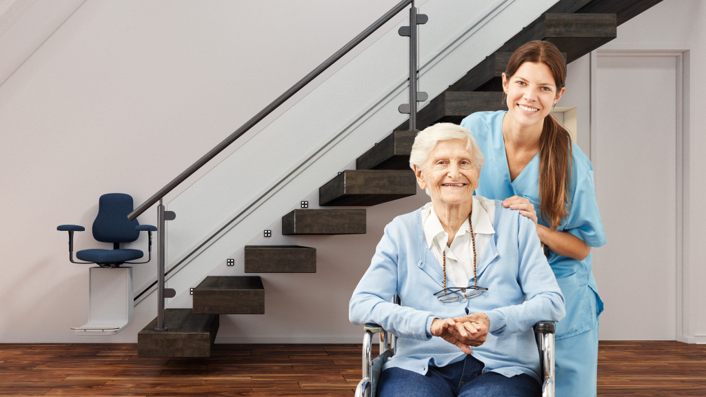 a stairs with accommodation for seniors