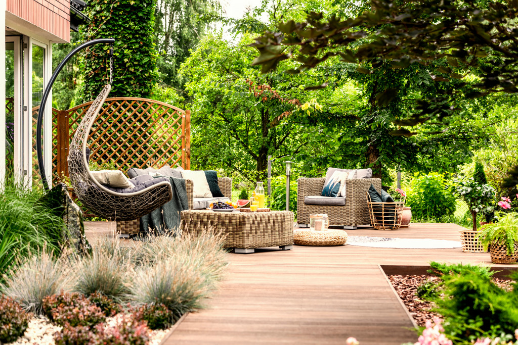 a serene outdoor space to unwind