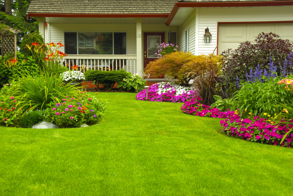 Landscaping features of a home up for sale