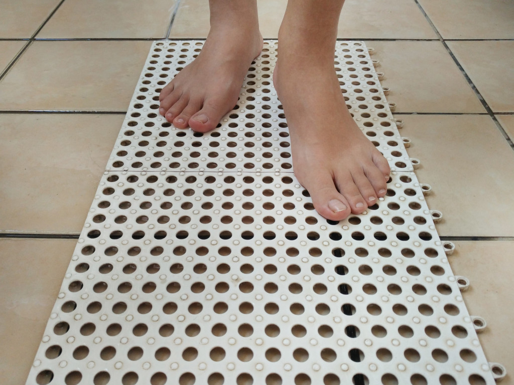 anti-slip mat in bathroom